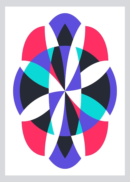 Cartel abstracto geométrico Cartel de arte abstracto Cartel psicodélico colorido