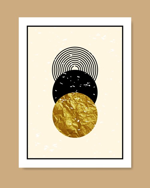 Cartel abstracto con líneas geométricas, formas y texturas