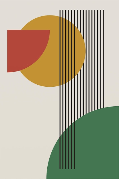 Cartel abstracto de mediados de siglo Moderno Impresiones de colores Arte geométrico Impresión Formas geométricas Impresión contemporánea Arte mural abstracto