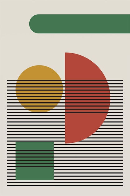 Cartel abstracto de mediados de siglo Moderno Impresiones de colores Arte geométrico Impresión Formas geométricas Impresión contemporánea Arte mural abstracto