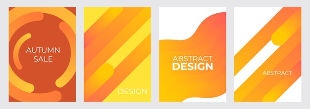 Cartel abstracto moderno de otoño Concepto de ilustración vectorial Diseño futurista de conjunto de carteles