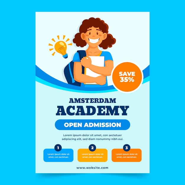 El cartel de la academia plana