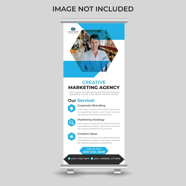 Vector un cartel para una agencia de marketing que dice 'agencia de marketing creativo'