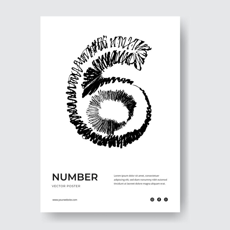 Vector cartel del alfabeto con líneas minimalistas