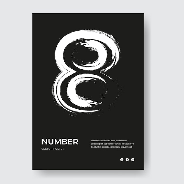 Cartel del alfabeto con líneas minimalistas