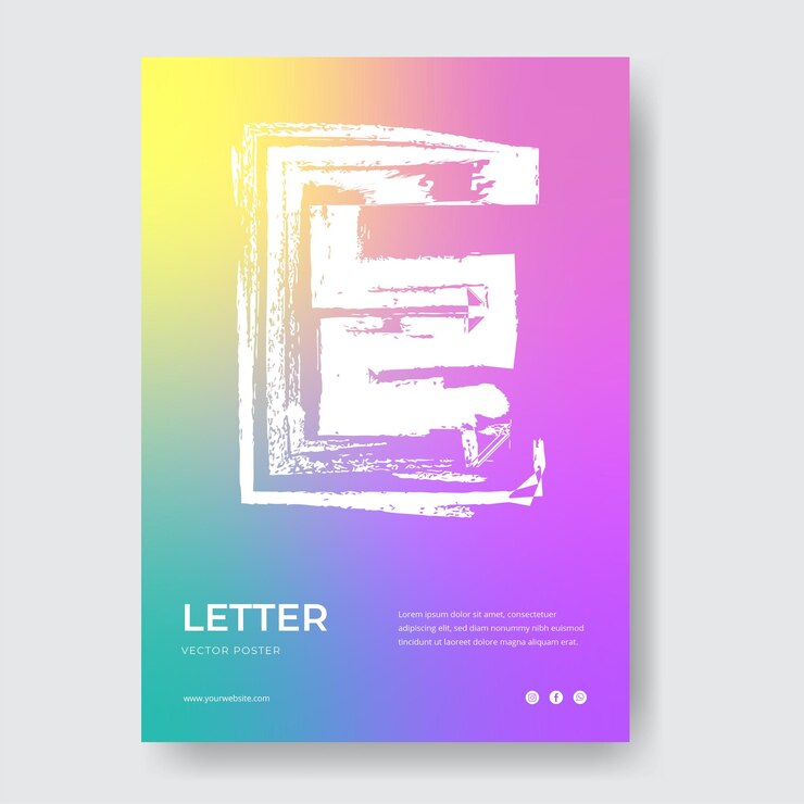 Vector cartel del alfabeto con líneas minimalistas