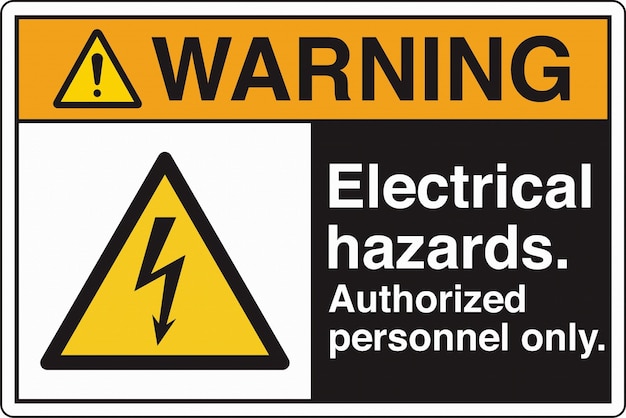 un cartel amarillo y negro que dice advertencia eléctrica eléctrica