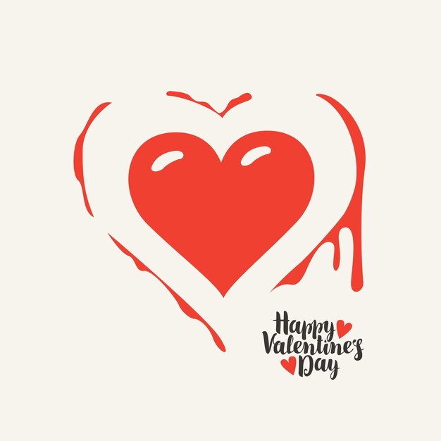 cartel de amor con corazón ensangrentado