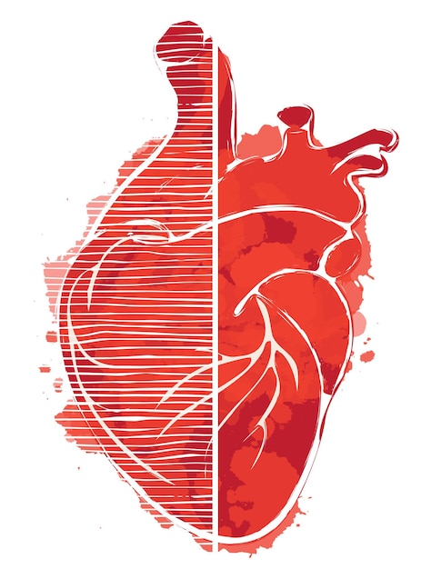 Vector cartel de amor con corazón rojo