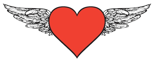 cartel de amor con corazón volador