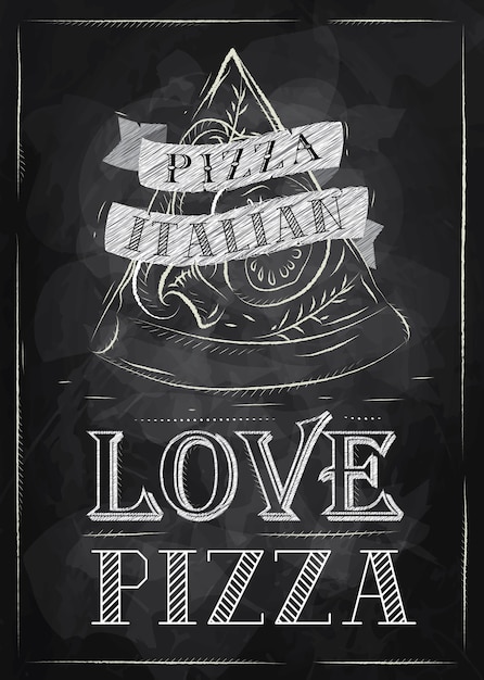 Cartel amor pizza tiza