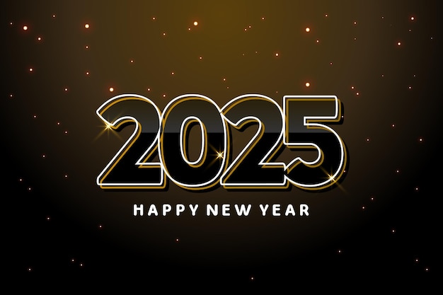 un cartel para el año 2025 vector de tarjetas Feliz año nuevo