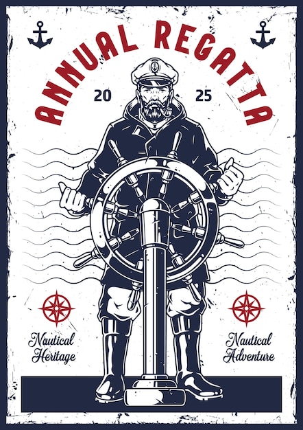 Cartel anual de la regata que muestra el patrimonio náutico