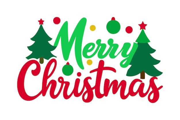 un cartel con un árbol de Navidad verde y rojo y las palabras Feliz Navidad
