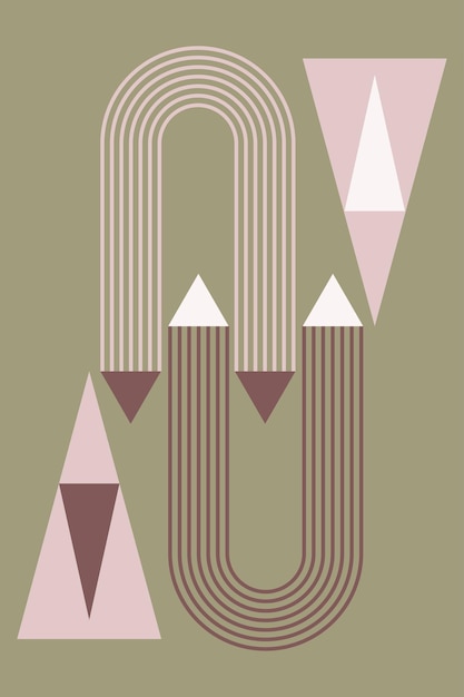 Cartel de arco de Boho Fondo de arco iris de boho abstracto para el diseño de impresión de invitación de tarjeta contemporánea