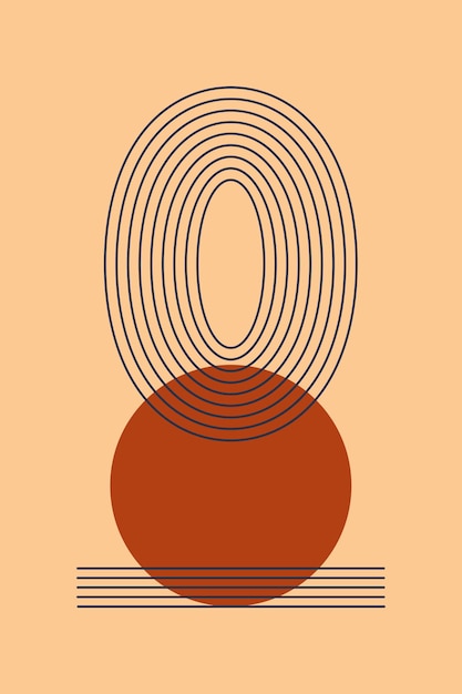 Cartel de arco boho Fondo de patrón de forma boho abstracto moderno para ilustraciones vectoriales de arte de pared mínimo