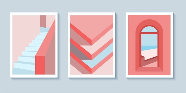 Cartel arquitectónico retro pop art