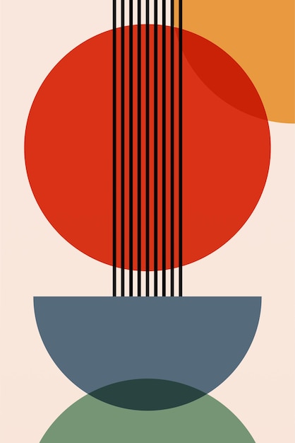 Un cartel de arte de pared con un fondo geométrico abstracto y plano