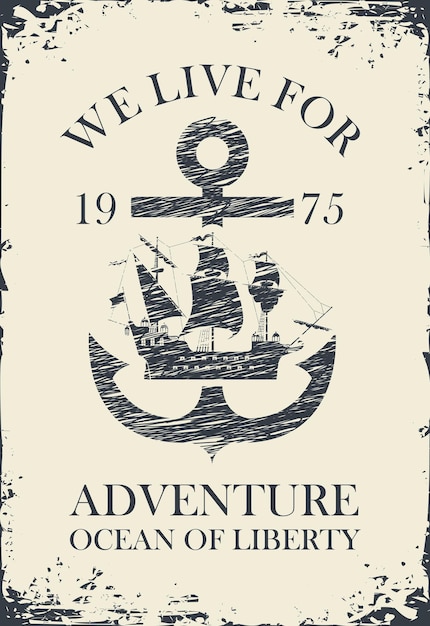 cartel de aventura en el mar