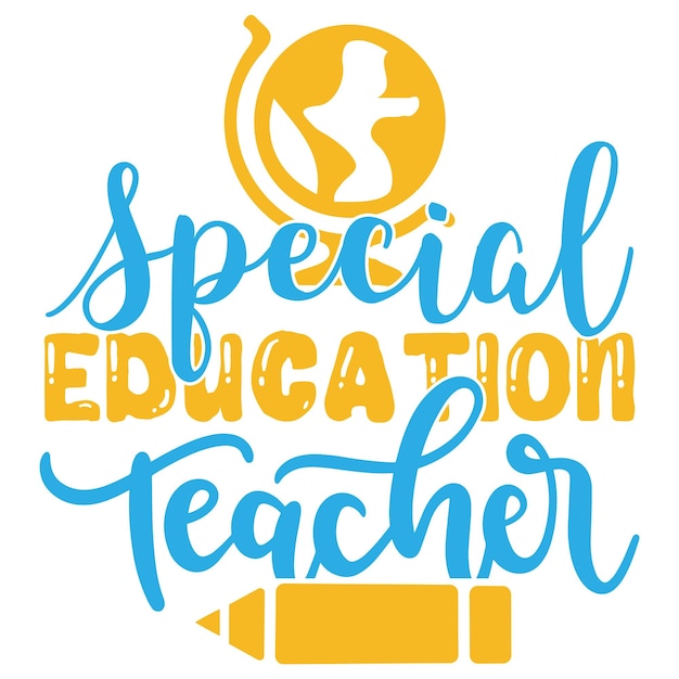 Un cartel azul y amarillo que dice maestro de educación especial.