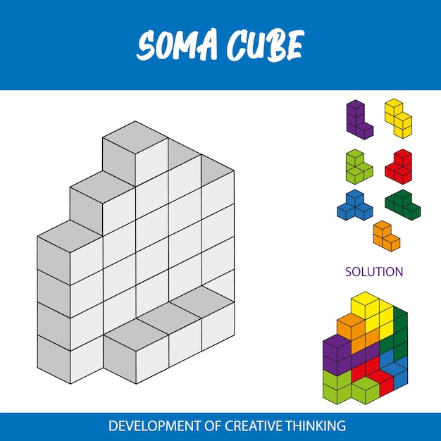 Un cartel azul y blanco que dice cubo de soma.
