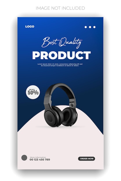 un cartel azul para el mejor producto