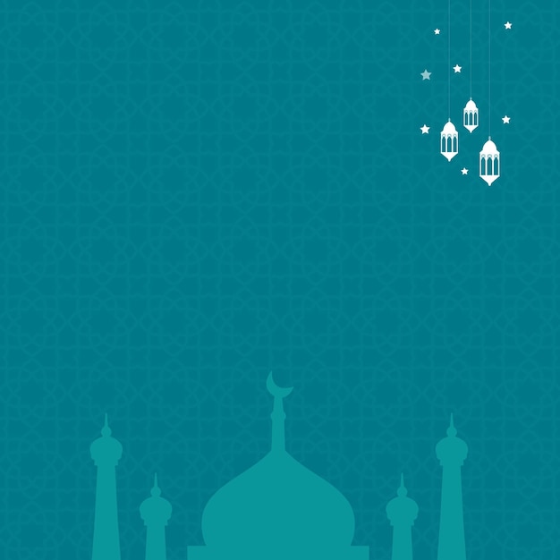 Un cartel azul de una mezquita con las palabras ramadán.