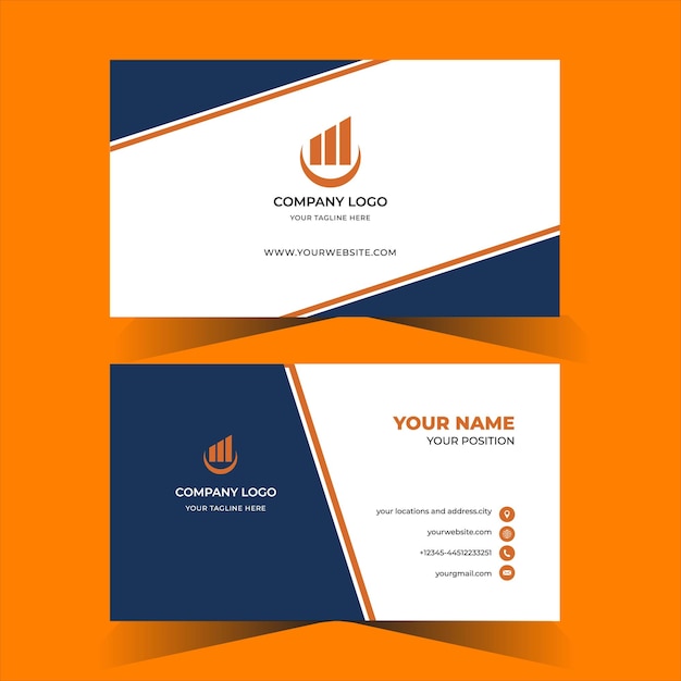 un cartel azul y naranja con un logotipo para tu nombre