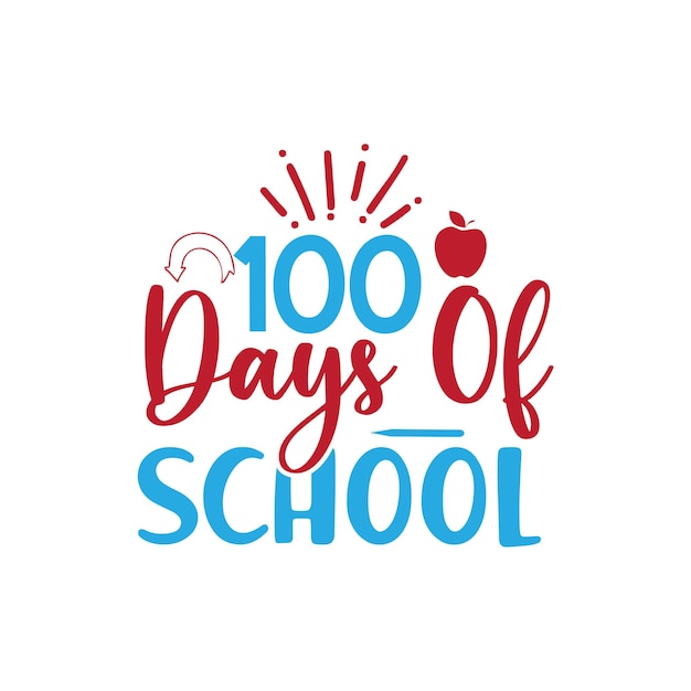 Vector un cartel azul y rojo que dice 100 días de clases.