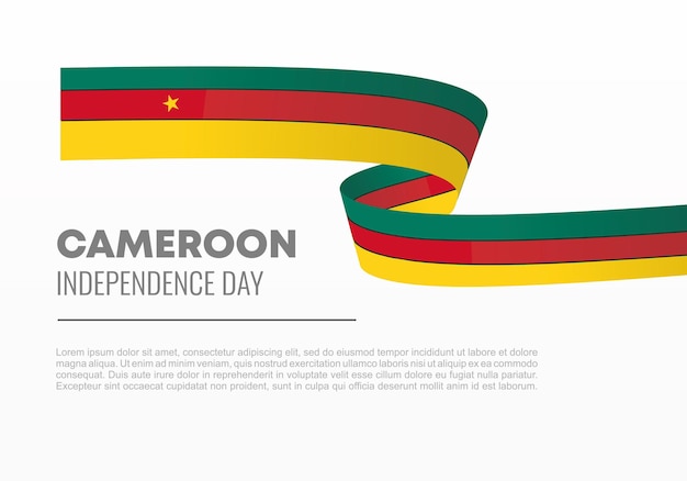 Cartel de la bandera del fondo del día de la independencia de Camerún para la celebración el 1 de enero