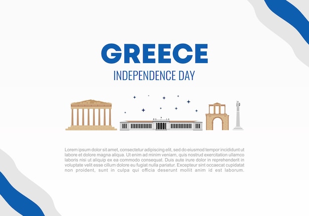Cartel de la bandera del fondo del día de la independencia de grecia para la celebración nacional el 25 de marzo