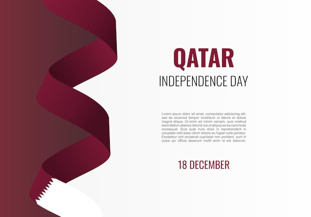 Cartel de la bandera del fondo del día de la independencia de qatar para la celebración el 18 de noviembre