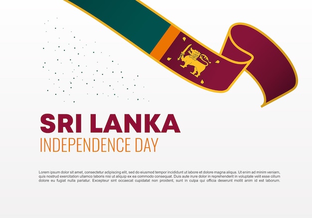 Cartel de la bandera del fondo del día de la independencia de sri lanka para la celebración nacional el 4 de febrero