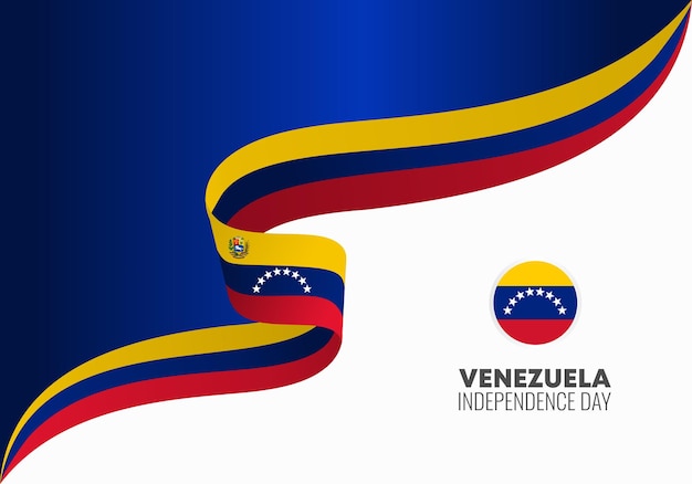 Cartel de la bandera del fondo del día de la independencia de Venezuela para la celebración nacional el 5 de julio