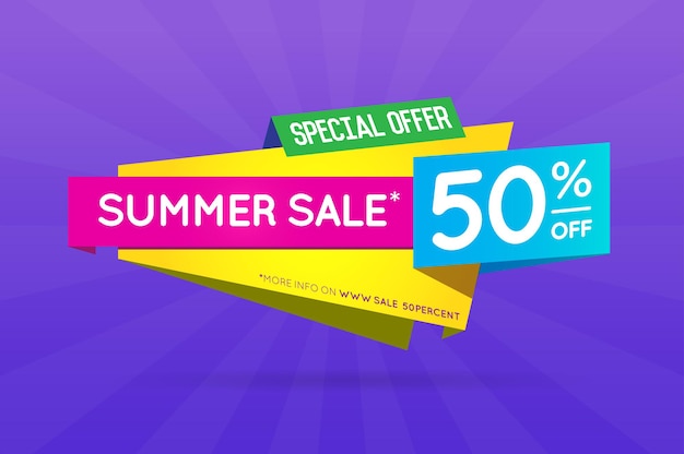 Cartel de banner de cartel de venta de verano listo para web e impresión. Vector. Super, Mega, Gran Venta con Oferta Especial