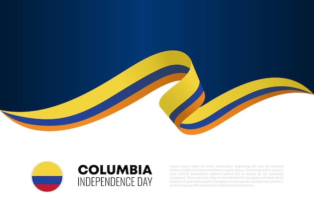 Cartel de banner de fondo del día de la independencia de columbia para la celebración nacional el 20 de julio