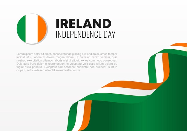 Cartel de banner de fondo del día de la independencia de irlanda para celebración nacional
