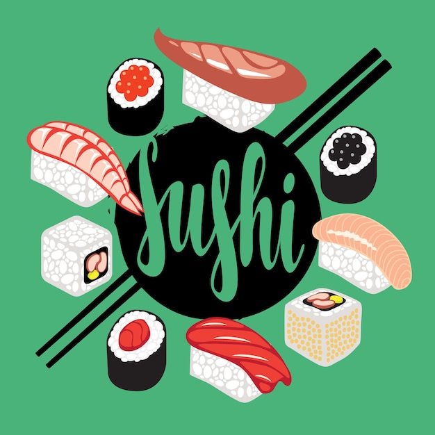 cartel para barra de sushi