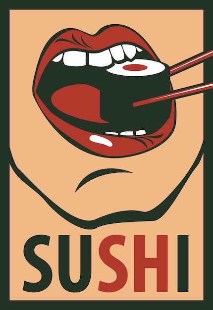 cartel para barra de sushi