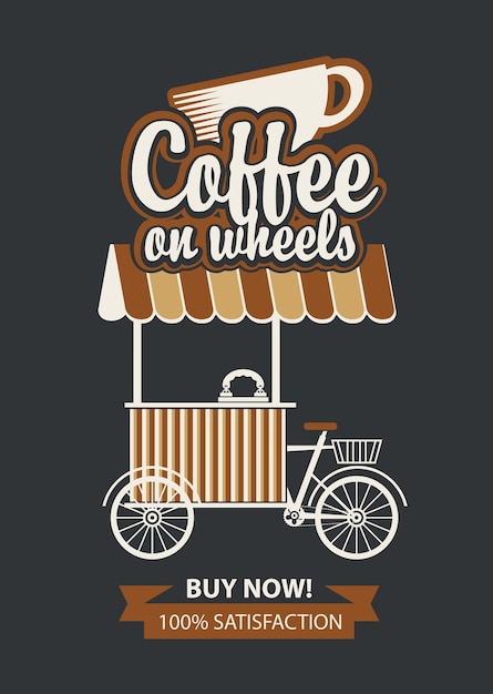 cartel con bicicleta de café