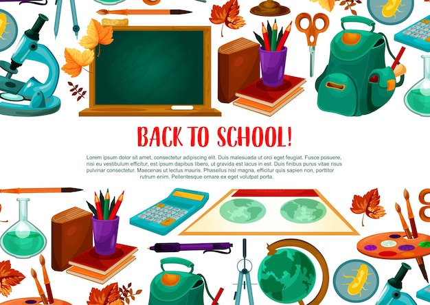 Cartel de bienvenida de vector de regreso a la escuela