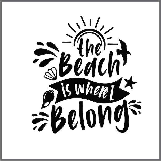 un cartel en blanco y negro con una cita que dice que la playa es donde está siendo