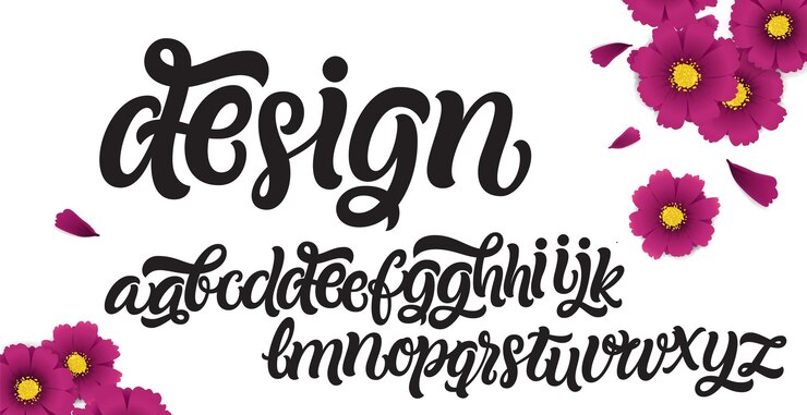Vector un cartel en blanco y negro con la palabra diseño en negro y rojo