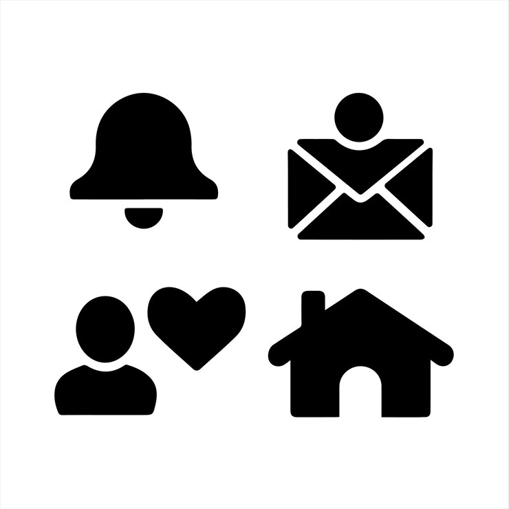 un cartel blanco y negro que dice correo y una casa con un hombre en la esquina