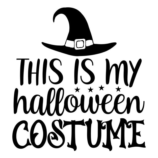 un cartel en blanco y negro que dice que este disfraz de Halloween está hecho