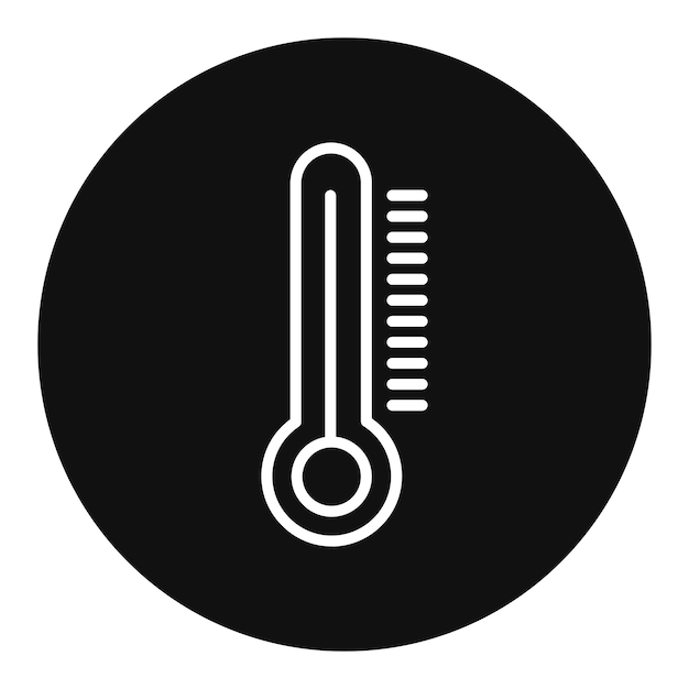 Vector un cartel blanco y negro que dice que la temperatura es de grados centígrados