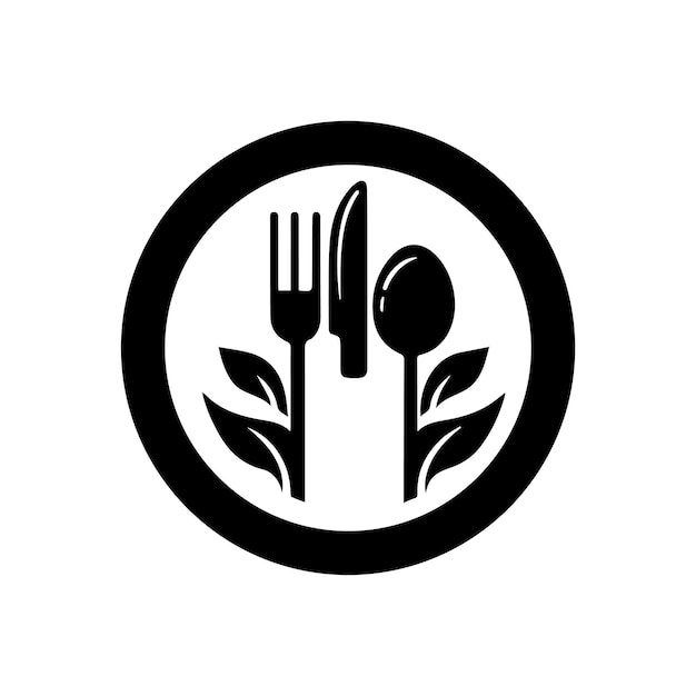 un cartel blanco y negro que dice tenedor y cuchillo