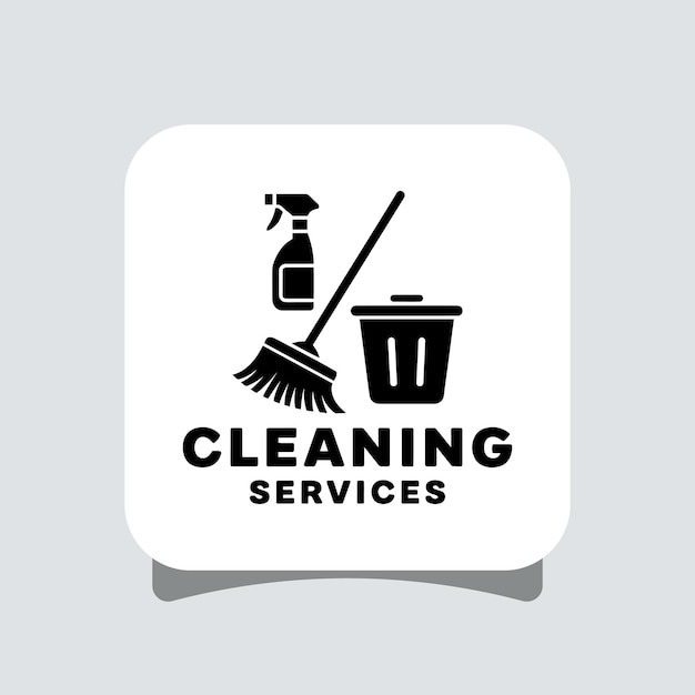 un cartel blanco que dice servicio de limpieza en él