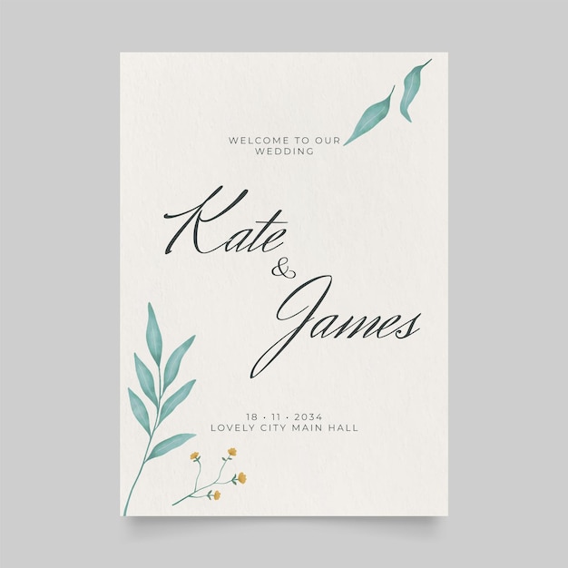 Cartel de boda para el letrero de bienvenida Plantilla de cartel de bienvenida Recursos de boda impresibles por vector Diseño de volante para el cartel de benvenida