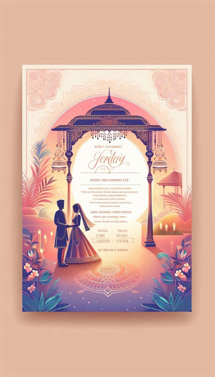 un cartel para una boda con una pareja en él